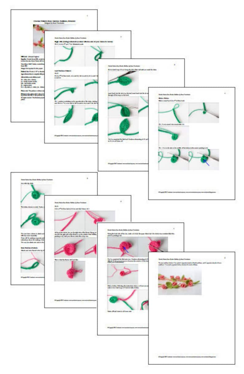 Crochet Pattern Rose Garden Necklace image 5