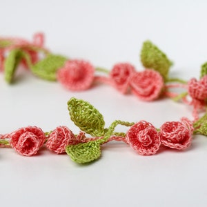 Crochet Pattern Rose Garden Necklace image 3