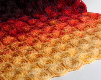 Fire Blanket crochet pattern. Digital file PDF