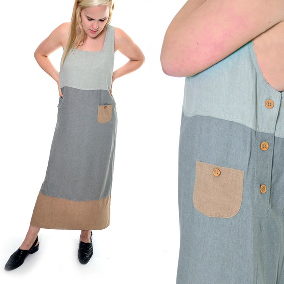 tan overall dress