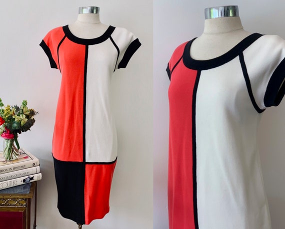 Bill Blass Vintage Color Block Mondrian Dress / Sh