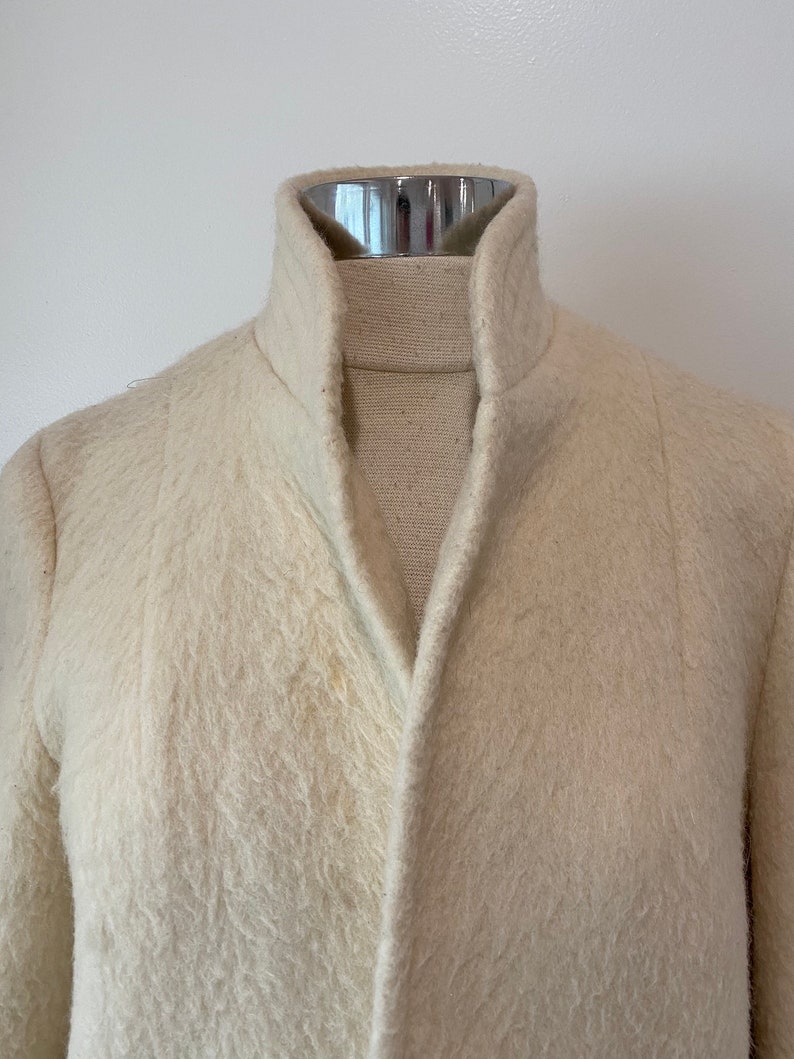 1960s Ivory Mohair and Wool Jacket / Vintage Cream Open Front Etsy