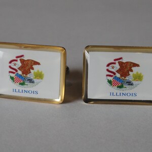 Illinois State Flag Cufflinks, Lapel Pins, Tie Bars, Earrings, Jewelry and Accessories