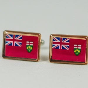 Ontario Flag Cufflinks, Lapel Pins, Tie Bars, Earrings, Jewelry and Accessories