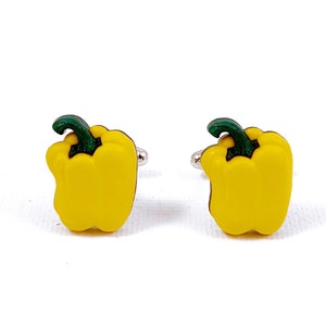 Sweet or Bell Pepper Cufflinks, Lapel Pins, Tie Bars, Earrings, Jewelry and Accessories