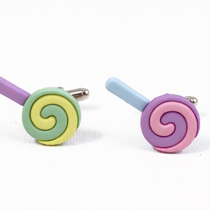 Lollipop Candy Cufflinks, Lapel Pins, Tie Bars, Earrings, Jewelry and Accessories