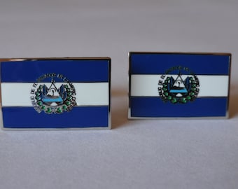 El Salvador Flag Cufflinks, Lapel Pins, Tie Bars, Earrings, Jewelry and Accessories