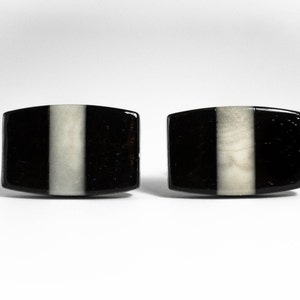 Gemelos de ébano y marfil -- Accesorios y joyería de madera de ébano y marfil de nuez de tagua