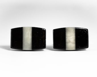 Ebony and Ivory Cufflinks -- Tagua Nut Ivory and Ebony Wood Accessories, and Jewelry