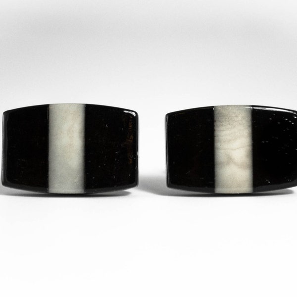 Ebony and Ivory Cufflinks -- Tagua Nut Ivory and Ebony Wood Accessories, and Jewelry