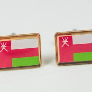 Oman Flag Cufflinks, Lapel Pins, Tie Bars, Earrings, Jewelry and Accessories