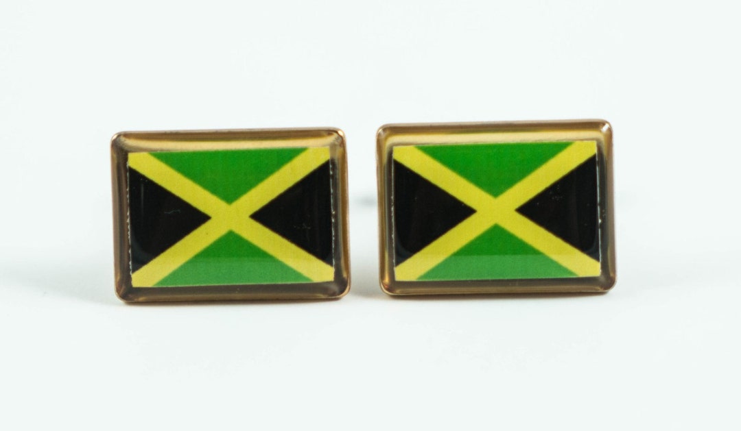 Jamaican Flag Cufflinks Lapel Pins Tie Bars Earrings Etsy