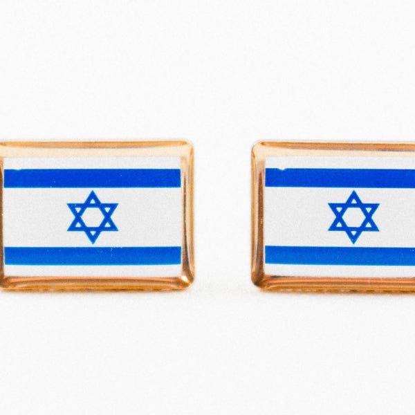 Israeli Flag Cufflinks, Lapel Pins, Tie Bars, Earrings, Jewelry and Accessories
