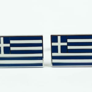 Greek Flag Cufflinks, Lapel Pins, Tie Bars, Earrings, Jewelry and Accessories