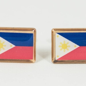 Philippines Flag Cufflinks, Lapel Pins, Tie Bars, Earrings, Jewelry and Accessories