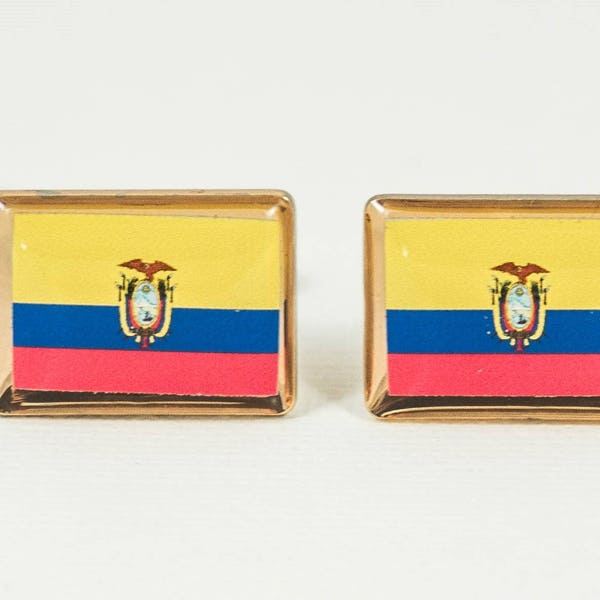 Ecuador Flag Cufflinks, Lapel Pins, Tie Bars, Earrings, Jewelry and Accessories
