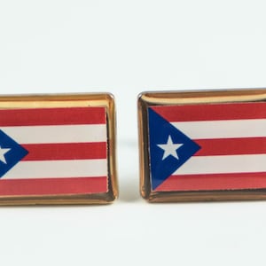 Puerto Rico Flag Cufflinks, Lapel Pins, Tie Bars, Earrings, Jewelry and Accessories