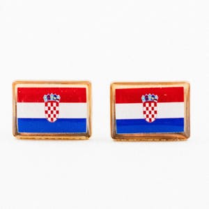 Croatian Flag Cufflinks, Lapel Pins, Tie Bars, Earrings, Jewelry and Accessories