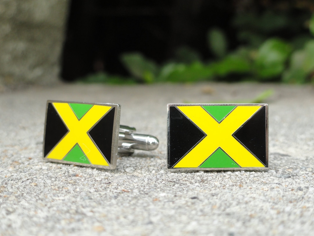 Jamaican Flag Cufflinks, Lapel Pins, Tie Bars, Earrings, Jewelry and