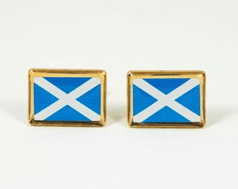 Gemelos de bandera escocesa, alfileres de solapa, barras de corbata, pendientes, joyas y accesorios