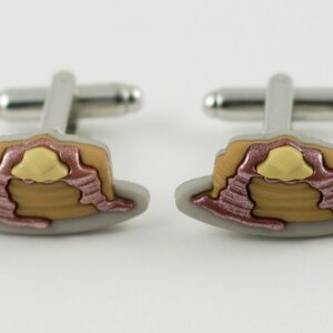 Frühstück Pancakes Manschettenknöpfe, Reversnadeln, Krawattenstangen, Ohrringe, Schmuck und Accessoires