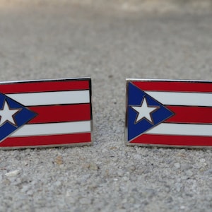 Puerto Rico Flag Cufflinks, Lapel Pins, Tie Bars, Earrings, Jewelry and Accessories
