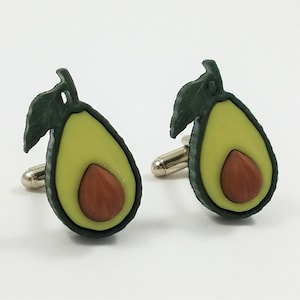 Avocado Cufflinks, Lapel Pins, Tie Bars, Earrings, Jewelry and Accessories