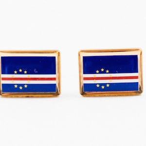 Cape Verdean Flag Cufflinks, Lapel Pins, Tie Bars, Earrings, Jewelry and Accessories