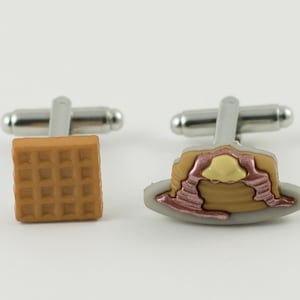 Frühstückswaffel und Pfannkuchen Manschettenknöpfe, Reversnadeln, Krawattenstangen, Ohrringe, Schmuck und Accessoires