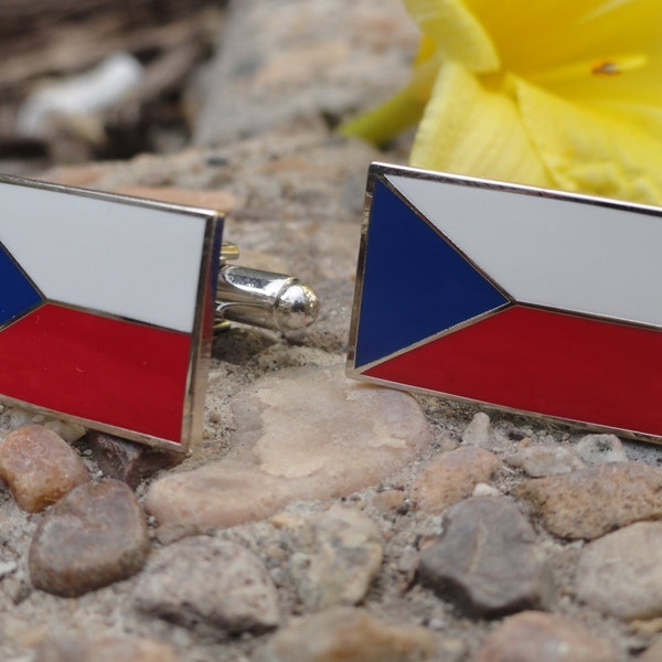 Czech Flag Cufflinks, Lapel Pins, Tie Bars, Earrings, Jewelry and Accessories