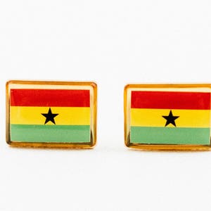 Ghana Flag Cufflinks, Lapel Pins, Tie Bars, Earrings, Jewelry and Accessories