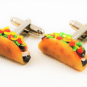 Abotoaduras Taco, alfinetes de lapela, prendedores de gravata, brincos, joias e acessórios