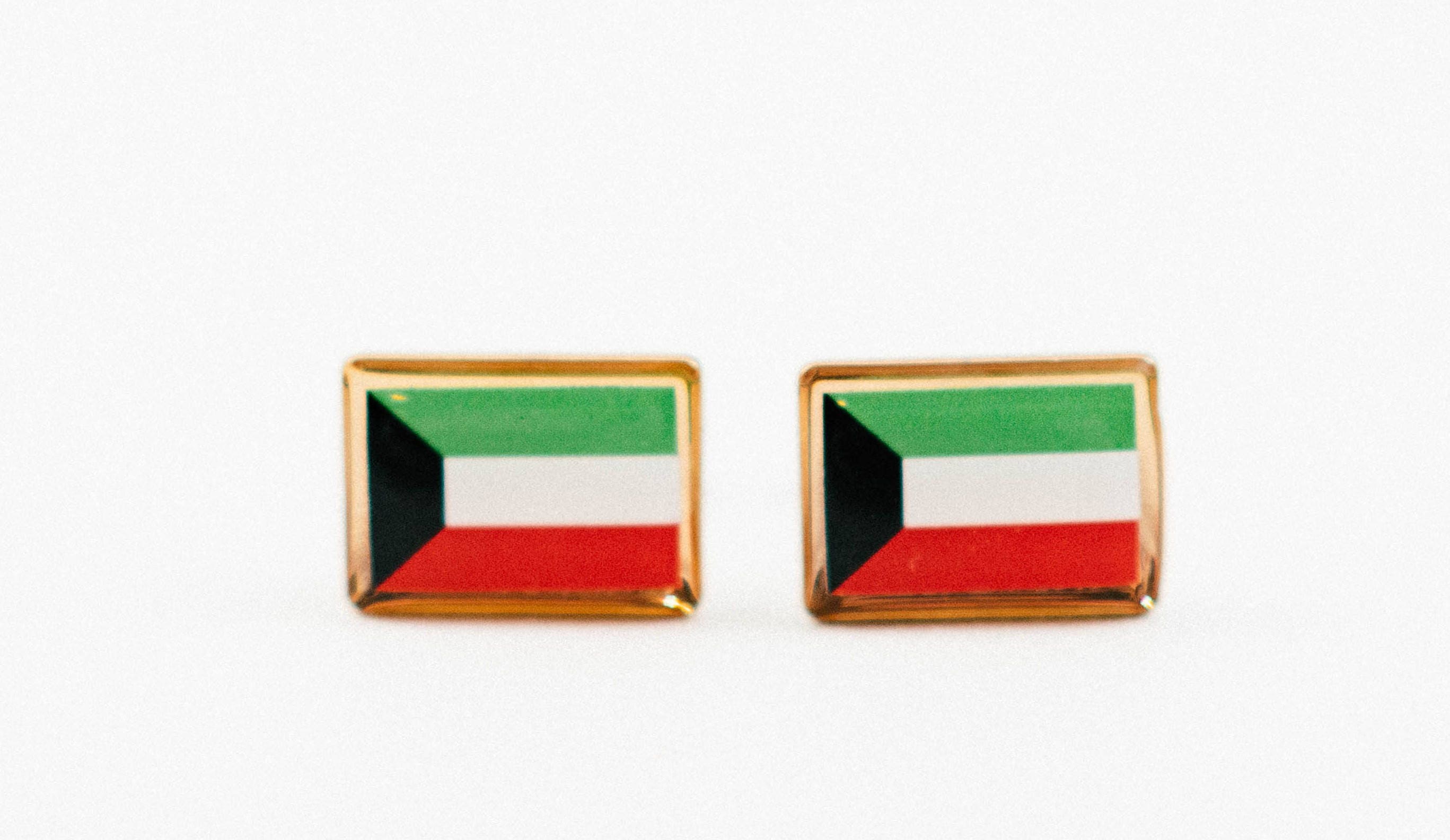Kuwait Flag Cufflinks, Lapel Pins, Tie Bars, Earrings, Jewelry and Accessories