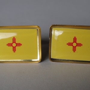 New Mexico State Flag Cufflinks, Lapel Pins, Tie Bars, Earrings, Jewelry and Accessories