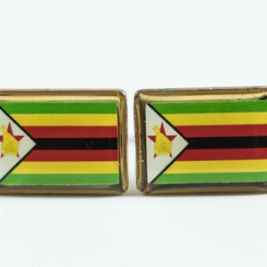 Zimbabwe Flag Cufflinks, Lapel Pins, Tie Bars, Earrings, Jewelry and Accessories