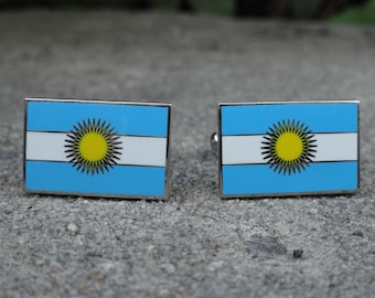 Argentina Flag Cufflinks, Lapel Pins, Tie Bars, Earrings, Jewelry and Accessories