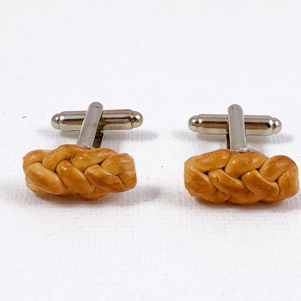 Challah Bread Cufflinks, Jewelry and Accessories--Shabbat Yom Kippur Rosh Hashanah Hanukkah Jewish Cuff Links