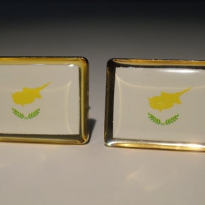Cyprus Flag Cufflinks, Lapel Pins, Tie Bars, Earrings, Jewelry and Accessories