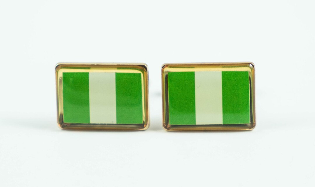 Nigerian Flag Cufflinks, Lapel Pins, Tie Bars, Earrings, Jewelry and