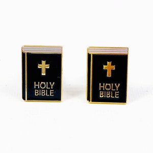 Holy Bible Cufflinks, Lapel Pins, Tie Bars, Earrings, Jewelry and Accessories