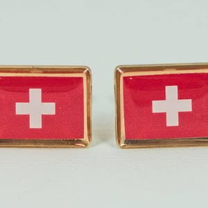 Swiss Flag Cufflinks, Lapel Pins, Tie Bars, Earrings, Jewelry and Accessories