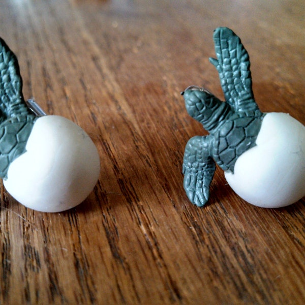 Sea Turtle Hatching Cufflinks, Lapel Pins, Tie Bars, Earrings, Jewelry and Accessories
