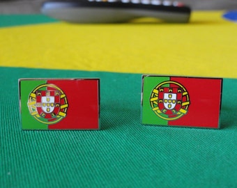 Gemelos de la bandera portuguesa, alfileres de solapa, barras de corbata, pendientes, joyas y accesorios