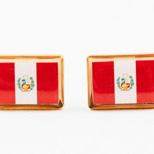 Peruvian Flag Cufflinks, Lapel Pins, Tie Bars, Earrings, Jewelry and Accessories