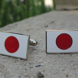 Japanese Flag Cufflinks, Lapel Pins, Tie Bars, Earrings, Jewelry and Accessories