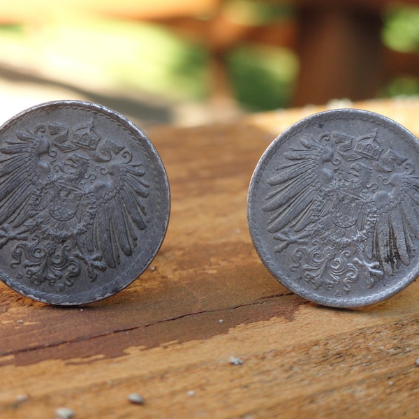 German Weimar Republic Coin Cufflinks, Lapel Pins, Tie Bars, Earrings, Jewelry and Accessories