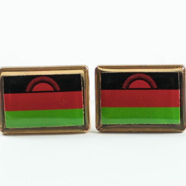 Malawi Flag Cufflinks, Lapel Pins, Tie Bars, Earrings, Jewelry and Accessories