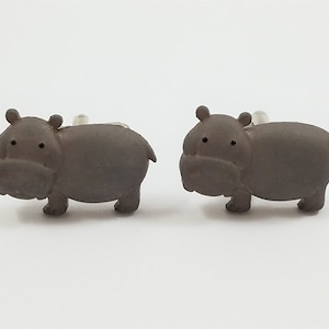 Hippo Cufflinks, Lapel Pins, Tie Bars, Earrings, Jewelry and Accessories
