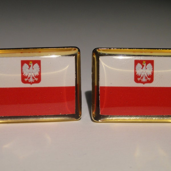 Polish Flag Cufflinks, Lapel Pins, Tie Bars, Earrings, Jewelry and Accessories