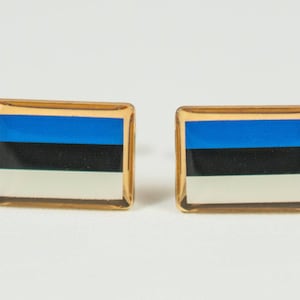 Estonian Flag Cufflinks, Lapel Pins, Tie Bars, Earrings, Jewelry and Accessories